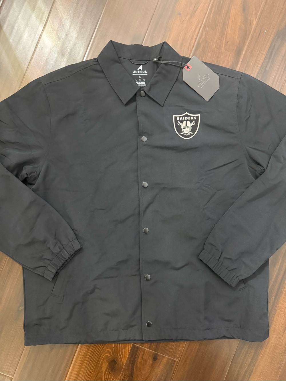 Las Vegas Raiders Men’s Button Up Lined Nylon Jacket